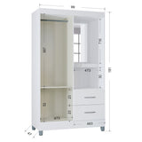 Closet Cordoba Blanco 99x181cm con Dos Cajones con Dos Puertas y con Espejo - CLOSETS | Bylmo