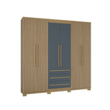 Closet Amazonia Castaño y Gris 210x212cm con Tres Cajones y con Seis Puertas - CLOSETS | Bylmo