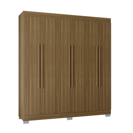 Closet Barcelona Castaño 180x200cm con Dos Cajones y con Seis Puertas - CLOSETS | Bylmo