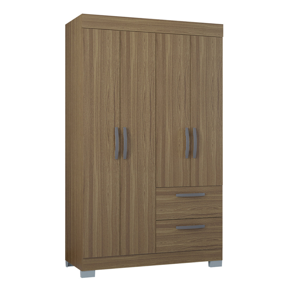 Closet Toquia Castaño 110x188cm con Dos Cajones y con Cuatro Puertas - CLOSETS | Bylmo