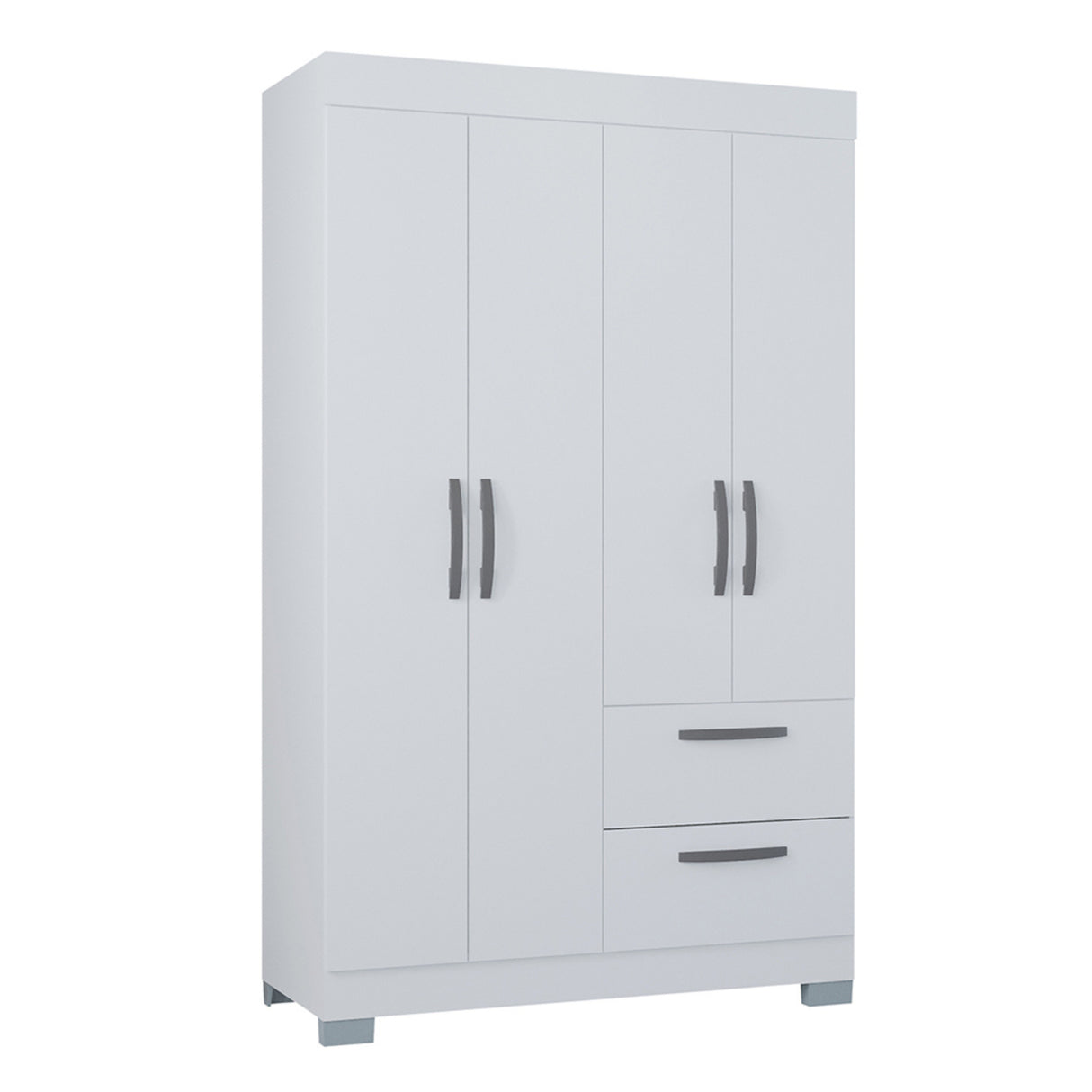 Closet Toquia Blanco 110x188cm con Dos Cajones y con Cuatro Puertas - CLOSETS | Bylmo