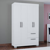 Closet Toquia Blanco 110x188cm con Dos Cajones y con Cuatro Puertas - CLOSETS | Bylmo