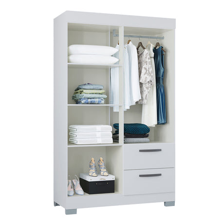 Closet Toquia Blanco 110x188cm con Dos Cajones y con Cuatro Puertas - CLOSETS | Bylmo