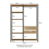 Closet Abierto Castaño 136x183cm con Dos Cajones - CLOSETS | Bylmo