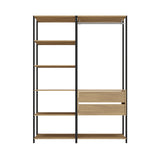 Closet Abierto Castaño 136x183cm con Dos Cajones - CLOSETS | Bylmo