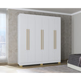 Closet Barcelona Blanco 180x200cm con Dos Cajones y con Seis Puertas - CLOSETS | Bylmo