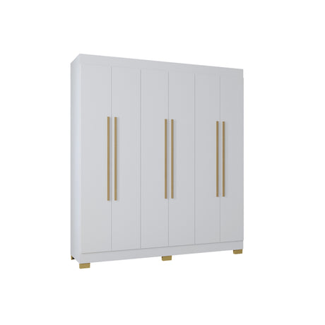Closet Barcelona Blanco 180x200cm con Dos Cajones y con Seis Puertas - CLOSETS | Bylmo