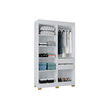 Closet Barcelona Blanco 120x202cm con Dos Cajones y con Cuatro Puertas - CLOSETS | Bylmo