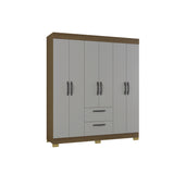 Closet Toquio Castaño 164x188cm con Dos Cajones y con Seis Puertas - CLOSETS | Bylmo