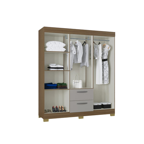 Closet Toquio Castaño 164x188cm con Dos Cajones y con Seis Puertas - CLOSETS | Bylmo