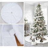 Tapete Pie de Árbol Blanco 100x100cm Circular Extrasuave Antideslizante para Navidad - TAPETES Y ALFOMBRAS | Bylmo