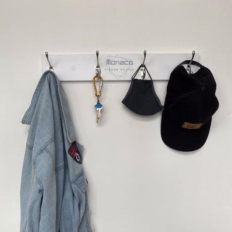 Perchero Blanco 50x8cm de Pared - PERCHEROS | Bylmo