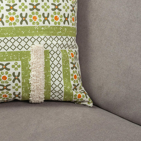 Funda de Cojín Artisan Verde 45x1cm Cuadrado de Flores - FUNDAS DE COJINES | Bylmo