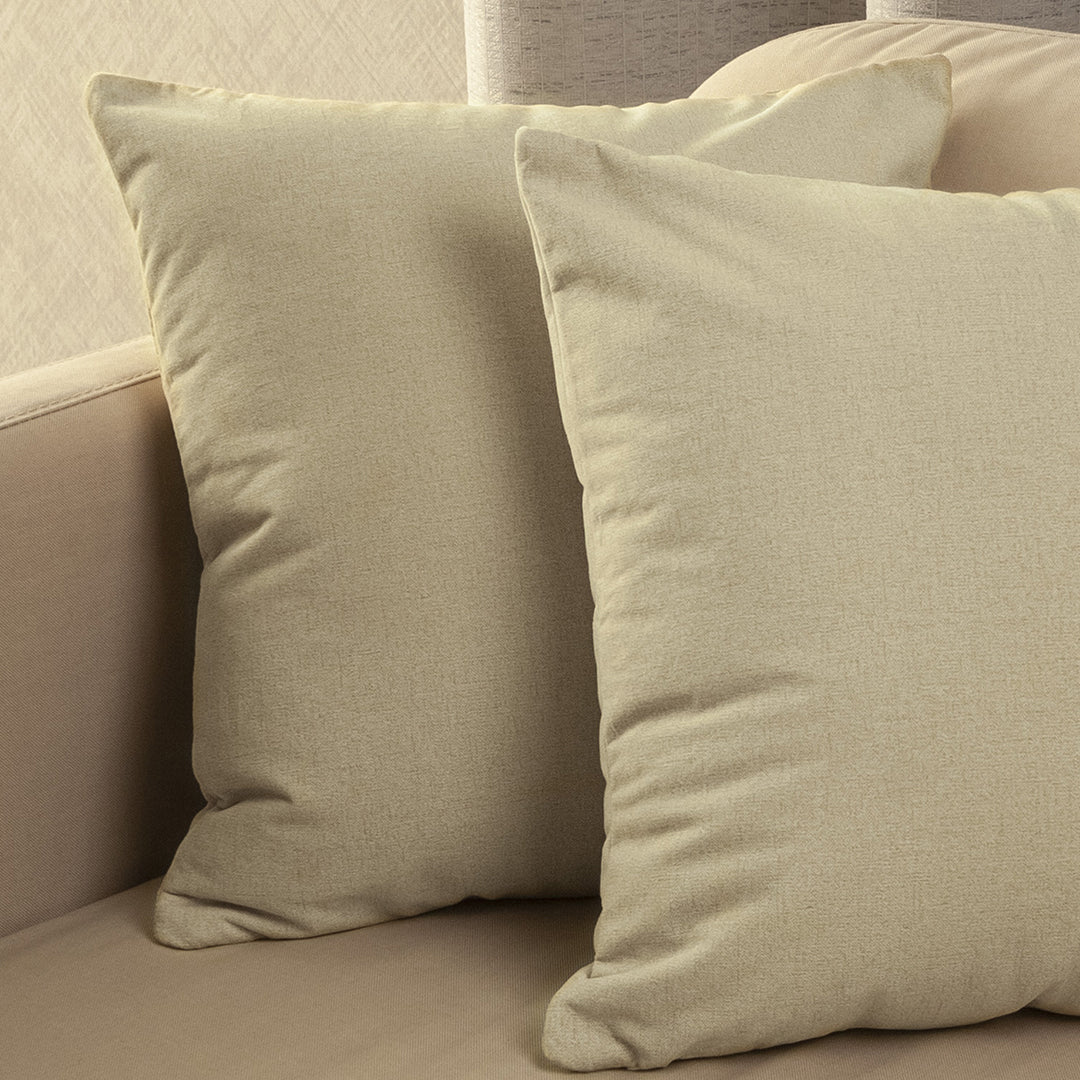 Set X 2 Fundas de Cojín Vividhata Beige 45x1cm Cuadrado Fondo Entero - FUNDAS DE COJINES | Bylmo