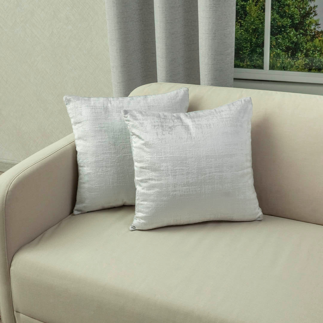 Set X 2 Fundas de Cojín Vividhata Gris 45x1cm Cuadrado Fondo Entero - FUNDAS DE COJINES | Bylmo