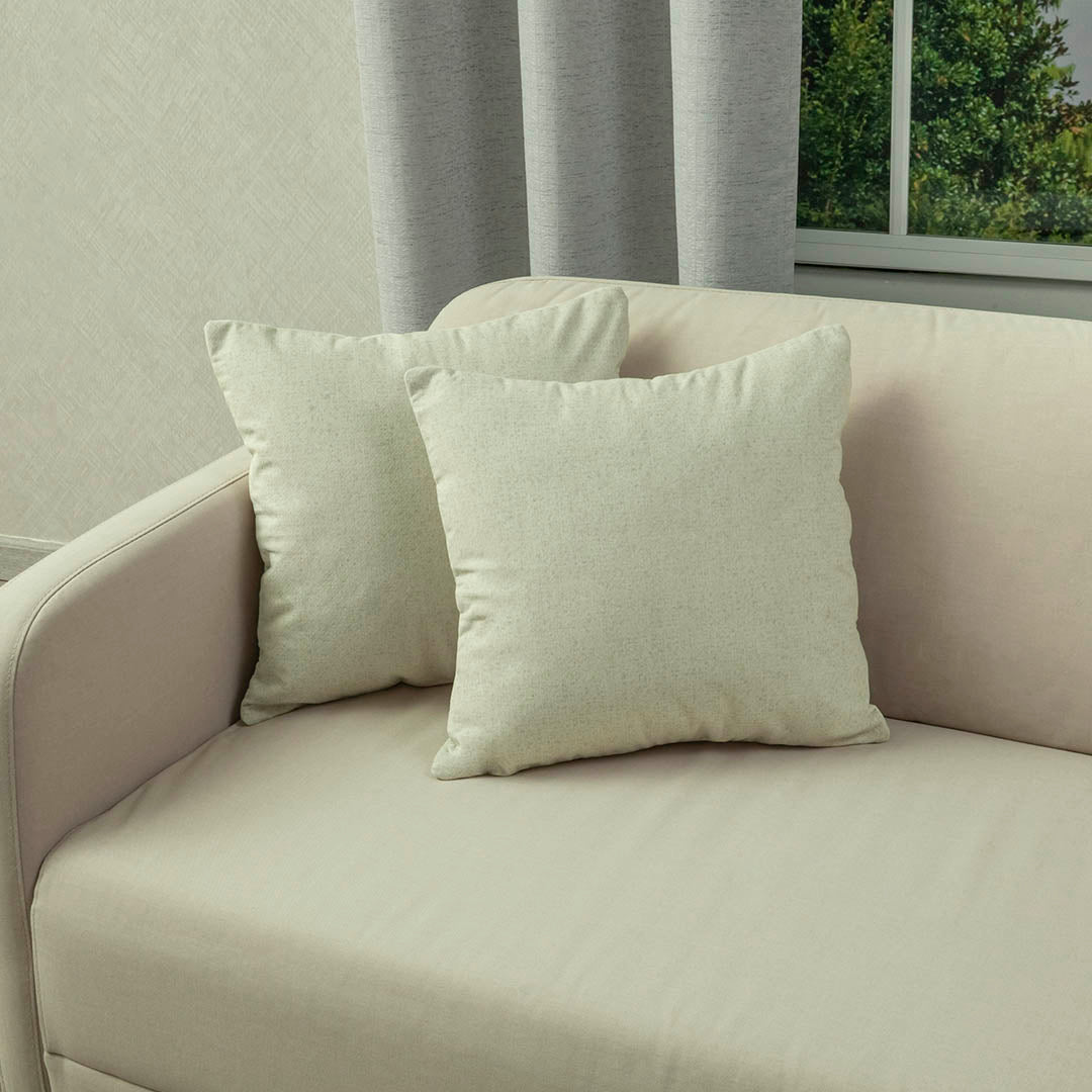 Set X 2 Fundas de Cojín Vividhata Verde grisáceo 45x1cm Cuadrado Fondo Entero - FUNDAS DE COJINES | Bylmo