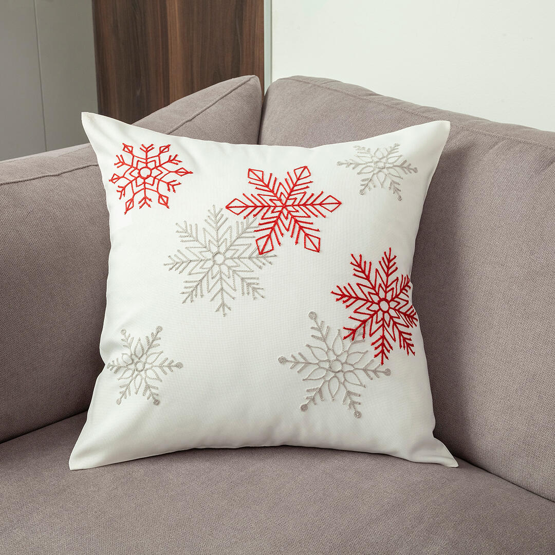 Set X 2 Fundas de Cojín Navideño Blanco 45x1cm Cuadrado de Figuras - FUNDAS DE COJINES | Bylmo