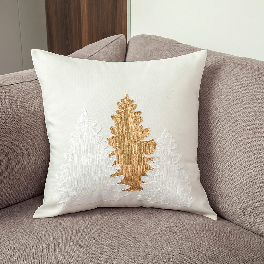 Set X 2 Fundas de Cojín Navideño Blanco 45x1cm Cuadrado de Pino - FUNDAS DE COJINES | Bylmo