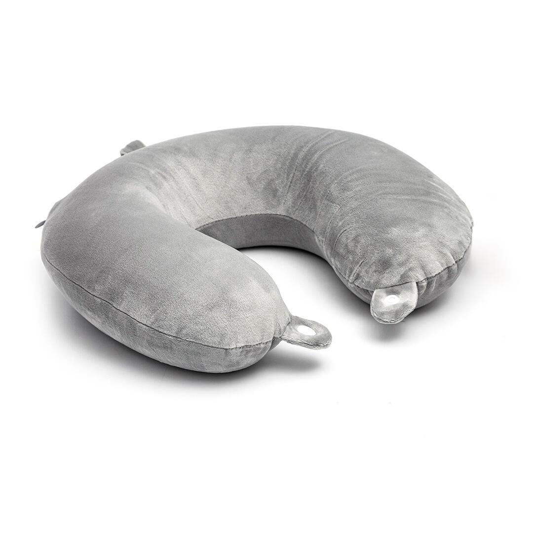 Almohada de Viaje Gris 30x30cm Suave Fondo Entero - ALMOHADAS DE VIAJE | Bylmo