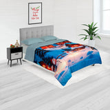 Cubrelecho Navideño Azul Pastel 200x200cm Doble Faz Acolchado para cama King 200 X 200 Cm de Muñecos De Navidad - TENDIDOS Y CUBRELECHOS | Bylmo