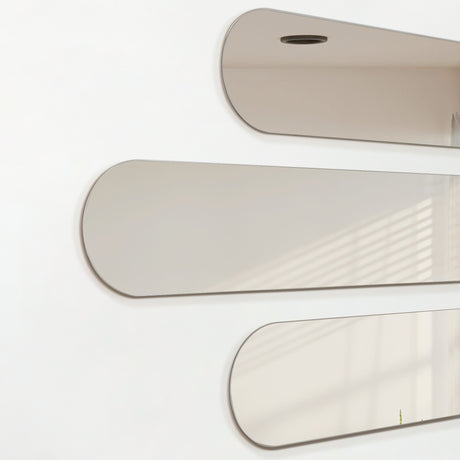 Set X 3 Espejos de pared Estambul Gris 120x20cm Ovalado sin Marco - ESPEJOS DE PARED | Bylmo