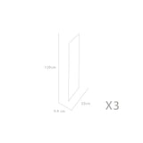 Set X 3 Espejos de pared Ottawa Gris 20x120cm Asimétrico sin Marco - ESPEJOS DE PARED | Bylmo