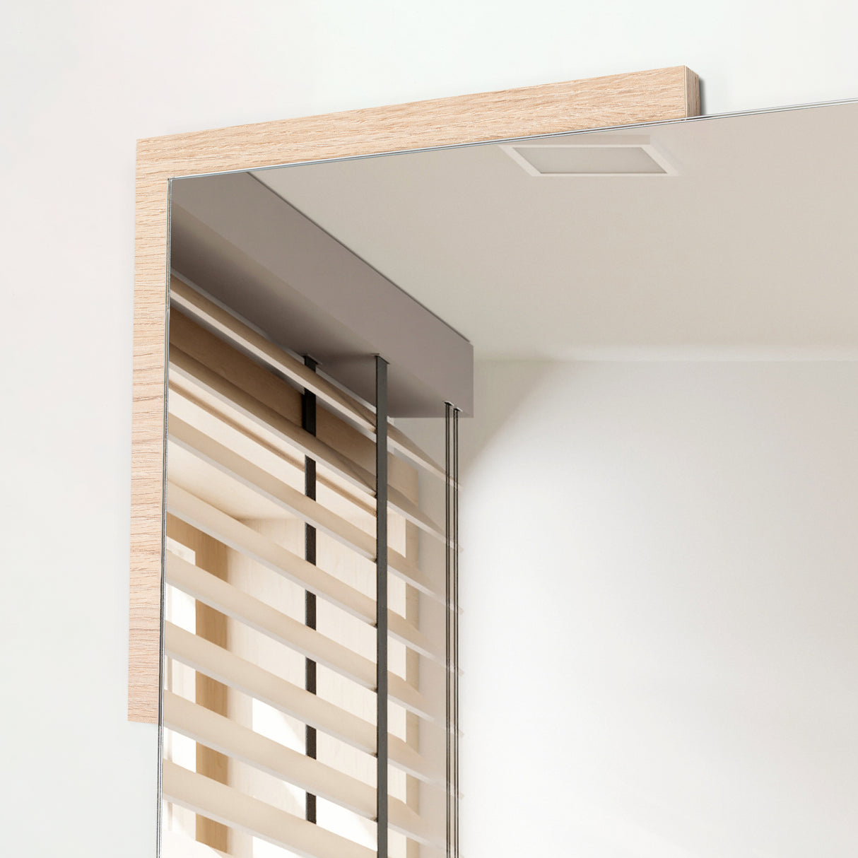 Espejo de Baño Aleska Madera Clara Natural 49x64cm Rectangular con Marco En Madera - ESPEJOS DE BANHO | Bylmo