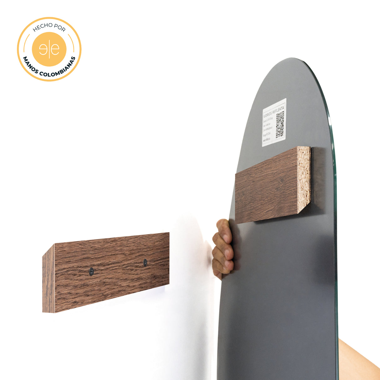 Espejo de Baño Aleska Madera Clara Natural 49x64cm Rectangular con Marco En Madera - ESPEJOS DE BANHO | Bylmo