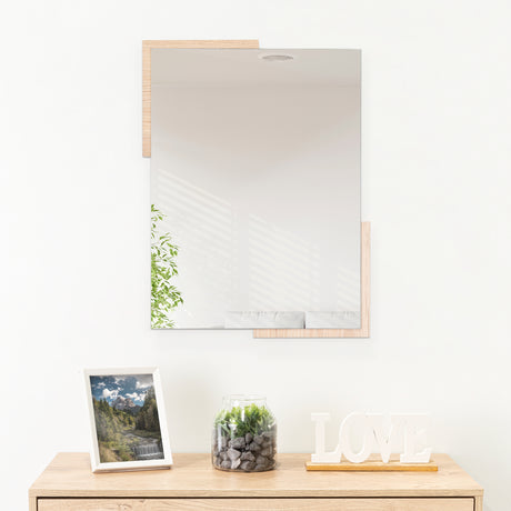 Espejo de Baño Aleska Madera Clara Natural 49x64cm Rectangular con Marco En Madera - ESPEJOS DE BANHO | Bylmo