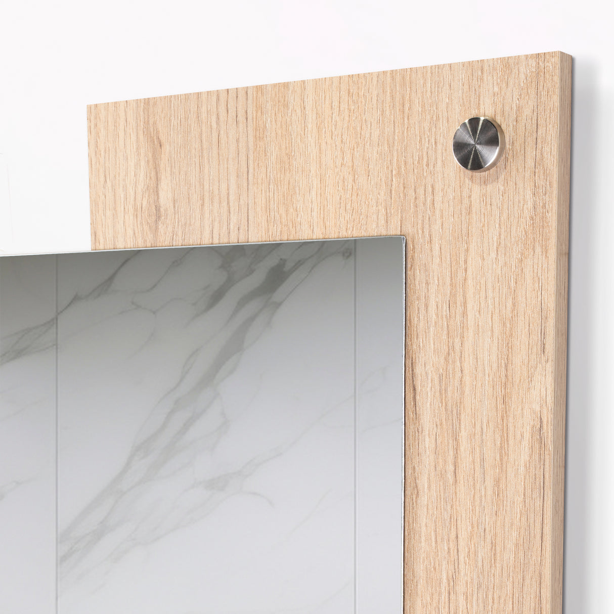 Espejo de Baño Paduk Madera Clara Natural 56x71cm Rectangular con Marco En Madera - ESPEJOS DE BANHO | Bylmo