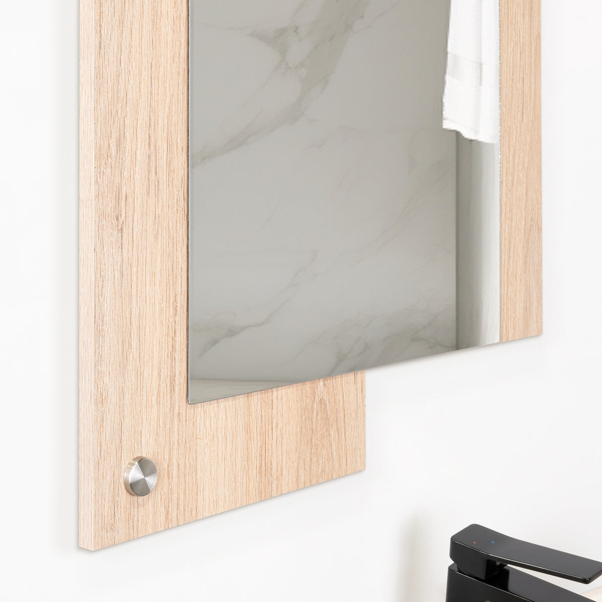 Espejo de Baño Paduk Madera Clara Natural 56x71cm Rectangular con Marco En Madera - ESPEJOS DE BANHO | Bylmo