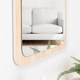 Espejo de Baño Mukal Madera Clara Natural 45x60cm Rectangular con Marco En Madera - ESPEJOS DE BANHO | Bylmo