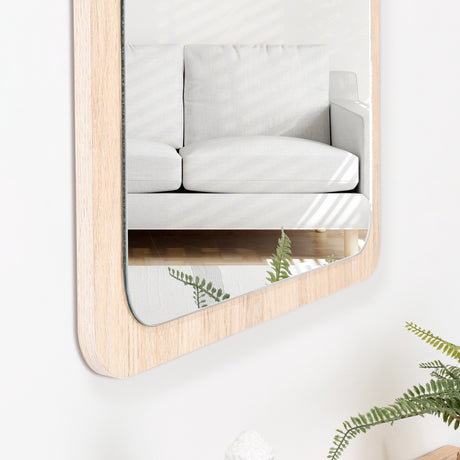 Espejo de Baño Mukal Madera Clara Natural 45x60cm Rectangular con Marco En Madera - ESPEJOS DE BANHO | Bylmo