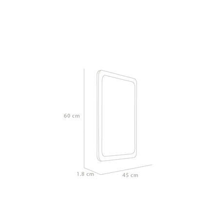 Espejo de Baño Mukal Madera Clara Natural 45x60cm Rectangular con Marco En Madera - ESPEJOS DE BANHO | Bylmo