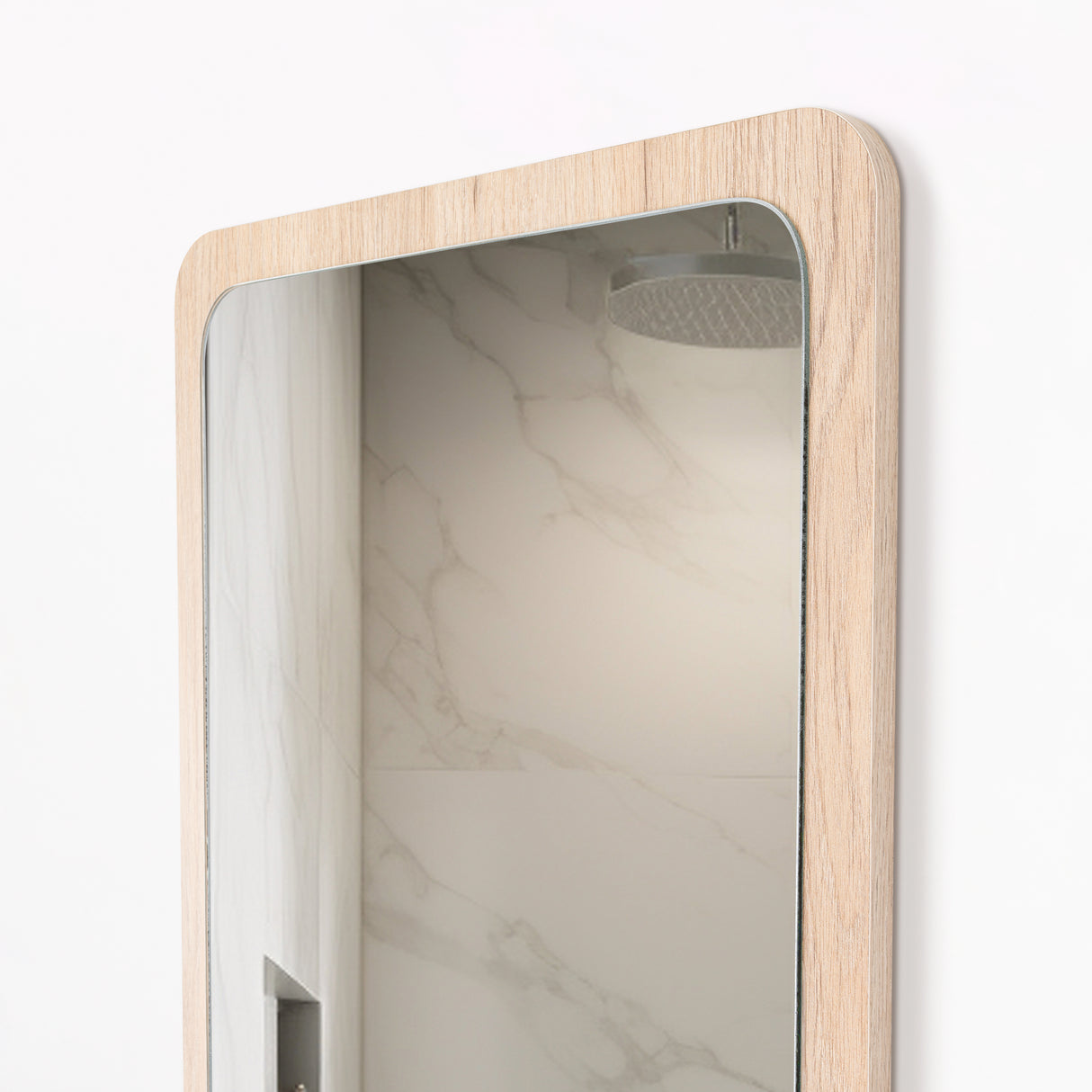 Espejo de Baño Mukal Madera Clara Natural 45x60cm Rectangular con Marco En Madera - ESPEJOS DE BANHO | Bylmo