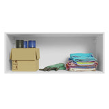 Gabinete Superior de Garaje Blanco 80x33cm Resistente a la Humedad con Un Compartimiento - GABINETES SUPERIORES PARA GARAJE | Bylmo