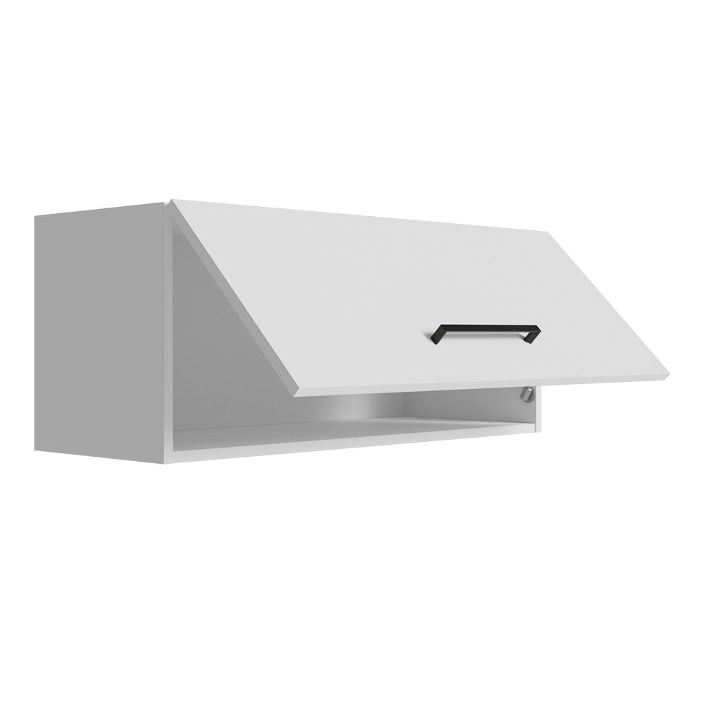 Gabinete Superior de Garaje Blanco 80x33cm Resistente a la Humedad con Un Compartimiento - GABINETES SUPERIORES PARA GARAJE | Bylmo