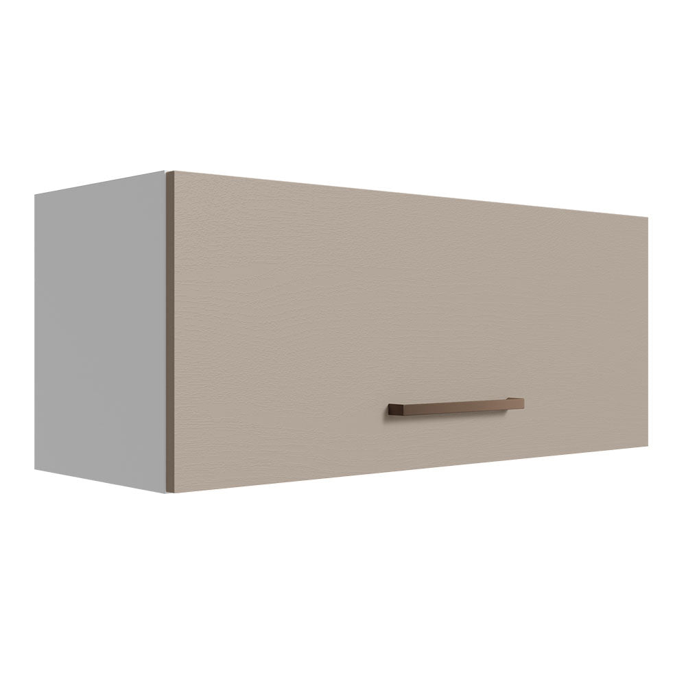 Gabinete Superior de Garaje Blanco y Crema 80x33cm Resistente a la Humedad con Un Compartimiento - GABINETES SUPERIORES PARA GARAJE | Bylmo