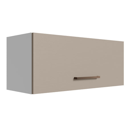 Gabinete Superior de Garaje Blanco y Crema 80x33cm Resistente a la Humedad con Un Compartimiento - GABINETES SUPERIORES PARA GARAJE | Bylmo