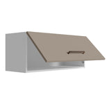 Gabinete Superior de Garaje Blanco y Crema 80x33cm Resistente a la Humedad con Un Compartimiento - GABINETES SUPERIORES PARA GARAJE | Bylmo