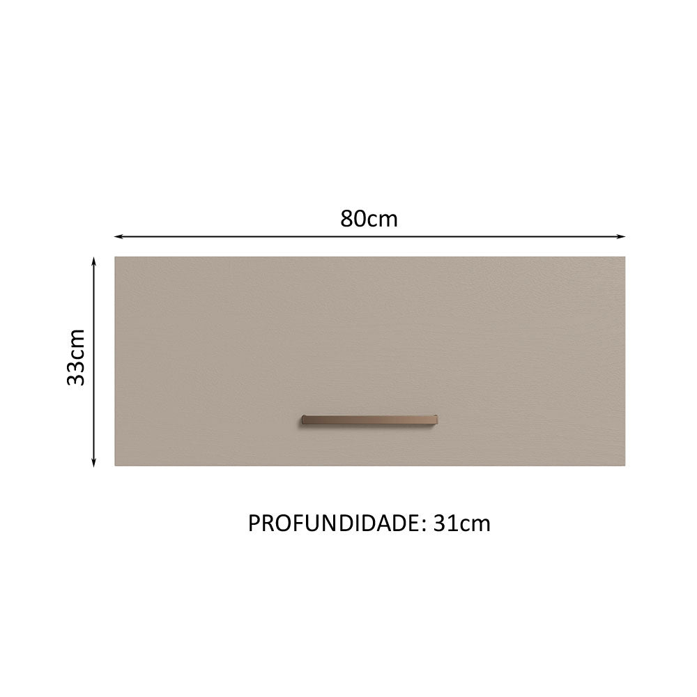 Gabinete Superior de Garaje Blanco y Crema 80x33cm Resistente a la Humedad con Un Compartimiento - GABINETES SUPERIORES PARA GARAJE | Bylmo