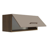 Gabinete Superior de Garaje Marron y Crema 80x33cm Resistente a la Humedad con Un Compartimiento - GABINETES SUPERIORES PARA GARAJE | Bylmo