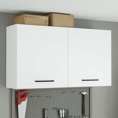 Gabinete Superior de Garaje Blanco 120x66cm Resistente a la Humedad con Un Compartimiento - GABINETES SUPERIORES PARA GARAJE | Bylmo