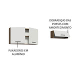 Kit X 2 Gabinetes Superiores de Garaje Marron y Blanco 200x99cm Resistente a la Humedad con Dos Compartimientos - GABINETES SUPERIORES PARA GARAJE | Bylmo
