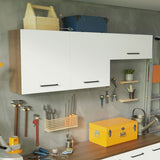 Kit X 2 Gabinetes Superiores de Garaje Marron y Blanco 200x99cm Resistente a la Humedad con Dos Compartimientos - GABINETES SUPERIORES PARA GARAJE | Bylmo
