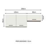 Kit X 2 Gabinetes Superiores de Garaje Marron y Blanco 200x99cm Resistente a la Humedad con Dos Compartimientos - GABINETES SUPERIORES PARA GARAJE | Bylmo