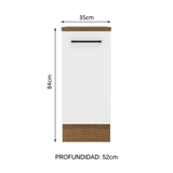 Mueble Inferior de Cocina Agata Marron y Blanco 35x84cm Sin Cajones con Mesón de Madera y sin Estufa - MUEBLES INFERIORES DE COCINA | Bylmo