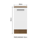 Mueble Inferior de Cocina Agata Marron y Blanco 40x84cm Sin Cajones con Mesón de Madera y sin Estufa - MUEBLES INFERIORES DE COCINA | Bylmo