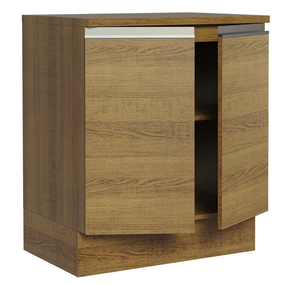Mueble Inferior de Cocina Glamy Marron 70x84cm Sin Cajones con Mesón de Madera y sin Estufa - MUEBLES INFERIORES DE COCINA | Bylmo