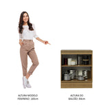 Mueble Inferior de Cocina Glamy Marron 70x84cm Sin Cajones con Mesón de Madera y sin Estufa - MUEBLES INFERIORES DE COCINA | Bylmo